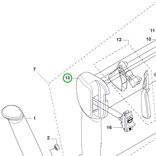 Husqvarna markolatfél bal puha markolat 535RX, 535RXT fűkaszához robbantott ábra