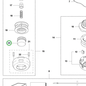Husqvarna T35 adagológomb 30 darabos doboz 535iRX, 535iRXT fűkaszához robbantott ábra