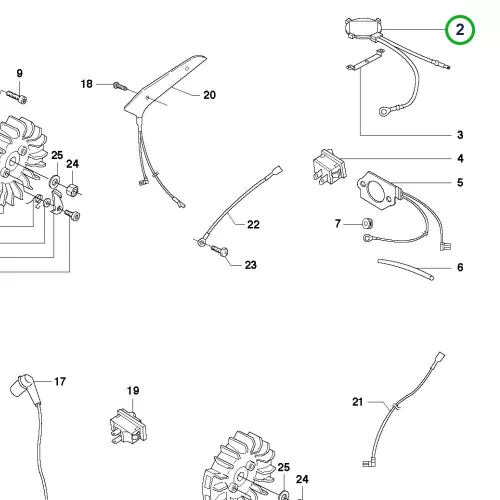Husqvarna markolatfűtés hőfokszabályzó 372 XPG, 390 XPG láncfűrészhez robbantott ábra