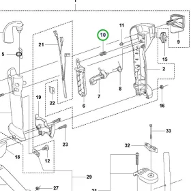 Husqvarna gázmarkolat rugó 545F, 555FXT tisztítófűrészhez robbantott ábra