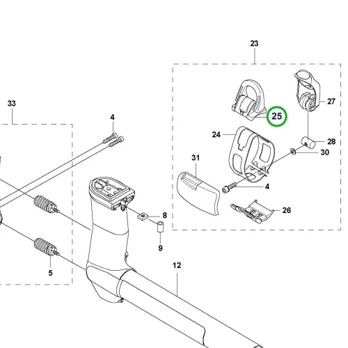 Husqvarna felfüggesztő hurok szürke 545RX, 545RXT, 555RXT fűkaszához robbantott ábra