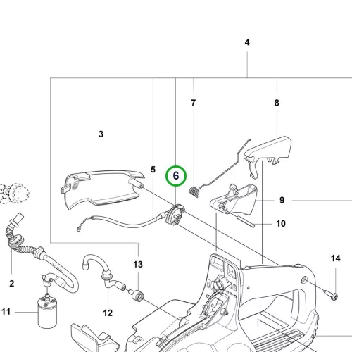 Husqvarna üzemanyagtartály kar 564 XP, 585, 592 XP láncfűrészhez robbantott ábra