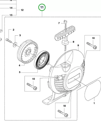 Husqvarna berántó komplett 535RX, 535RXT fűkaszához robbantott ábra