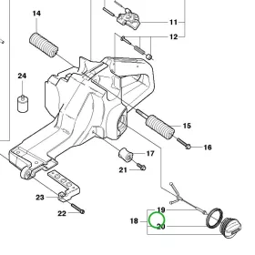 Husqvarna tanksapka tömítés 440i, 550i XP, 564 XP láncfűrészhez robbantott ábra