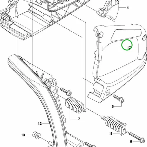 Husqvarna fedél 455 Rancher, 460 Rancher, 465 Rancher láncfűrészhez robbantott ábra