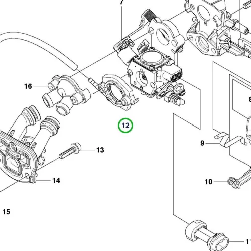 Husqvarna karburátor karimatömítés 455, 460 Rancher láncfűrészhez robbantott ábra