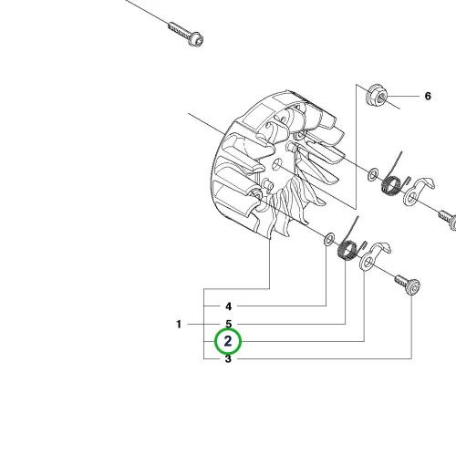 Husqvarna gyújtás alátét 440 II, 445 II, 450 II láncfűrészhez robbantott ábra