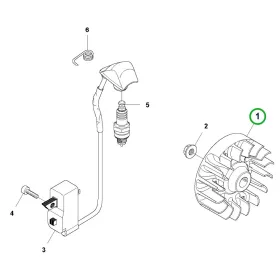 Husqvarna lendkerék 135R, 535RX, 535RXT fűkaszához robbantott ábra