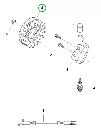 Husqvarna lendkerék 122C, 122R szegélyvágóhoz robbantott ábra