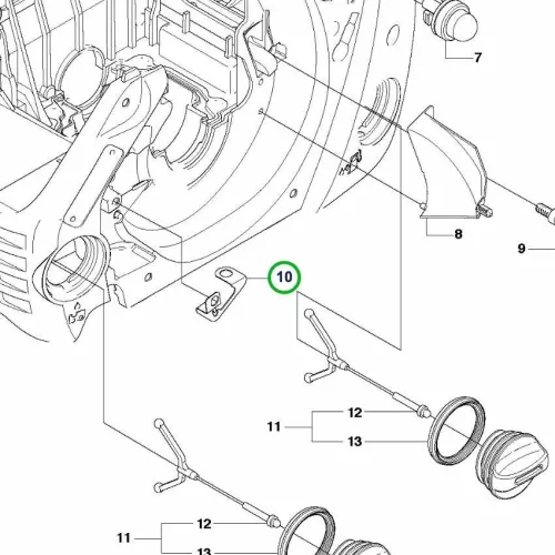Husqvarna földelőlemez tanksapkához 455, 460 Rancher láncfűrészhez robbantott ábra