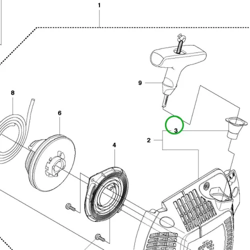 Husqvarna persely 135, 140, 435, 445 láncfűrészhez robbantott ábra