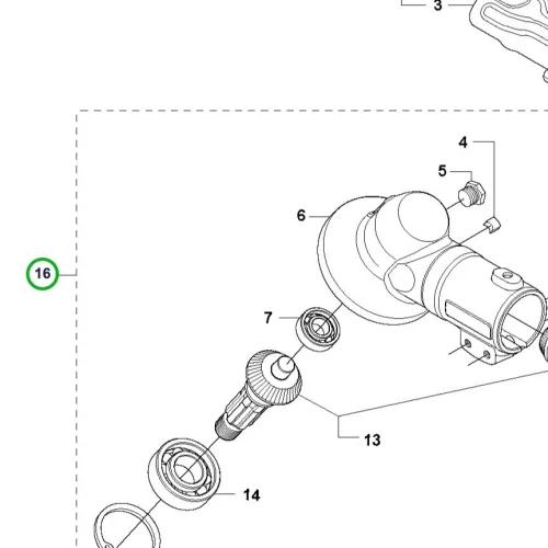 Husqvarna szöghajtómű kúpfogaskerék 1:1,29 535RX, 535RXT fűkaszához robbantott ábra