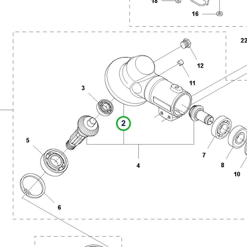 Husqvarna szöghajtómű ház erősített 135R, 535RX, 535RXT fűkaszához robbantott ábra