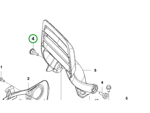 Husqvarna kézvédő csavar MT5x14.5 455, 460 Rancher láncfűrészhez robbantott ábra