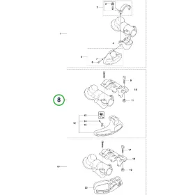 Husqvarna szóródásvédő szerelőkészlet 345FX, 343R, 545FX fűkaszához robbantott ábra