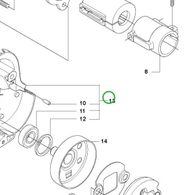 Husqvarna kuplungfedél 535RX, 535RXT, 333R, 335Rx fűkaszához robbantott ábra