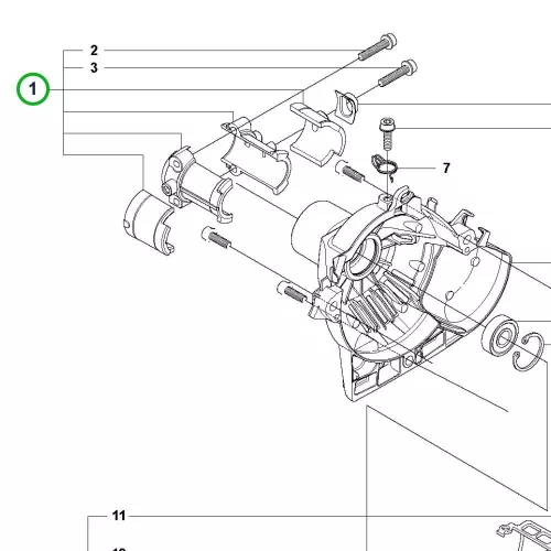 Husqvarna forgattyúház persely 327Rx, 327RDx fűkaszához robbantott ábra