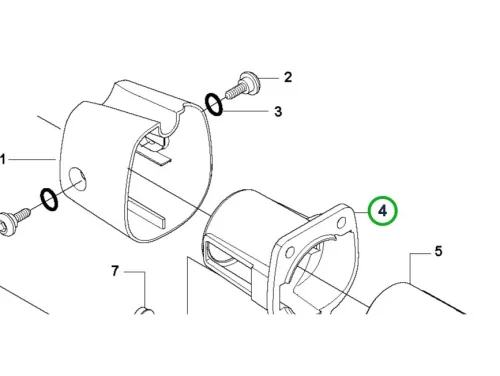 Husqvarna antivibrációs fedél 28 mm 535RX, 535RXT fűkaszához robbantott ábra