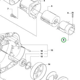 Husqvarna szorítóhüvely Ø24 mm 333R, 335RX fűkaszához robbantott ábra