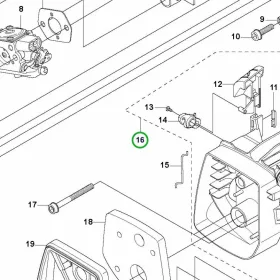 Husqvarna szűrőtartó komplett 535RX, 535RXT fűkaszához robbantott ábra