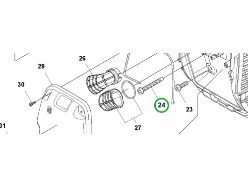 Husqvarna imbuszcsavar M5x45 szívófejhez 545RX, 545FR fűkaszához robbantott ábra