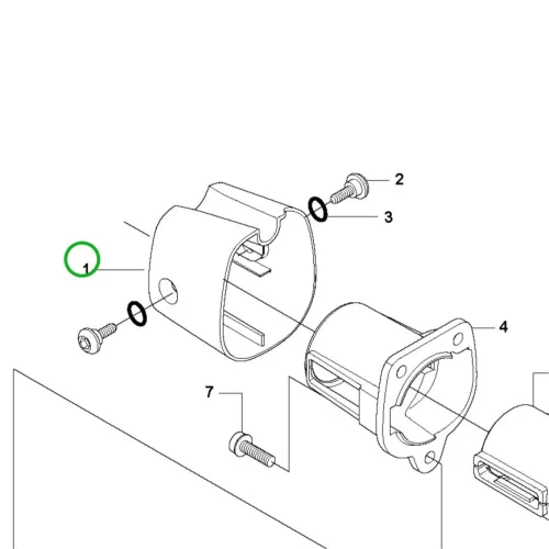 Husqvarna zárófedél 333R, 335R, 535RX fűkaszához robbantott ábra
