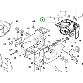 Husqvarna karburátortér alap forgattyúház 395 XP láncfűrészhez robbantott ábra