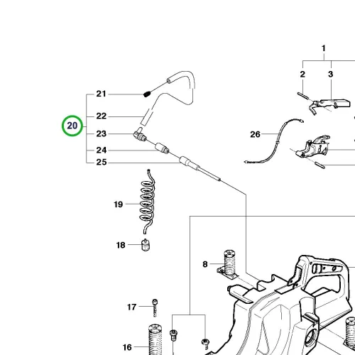 Husqvarna tanklevegőztető komplett tartály 395 XP láncfűrészhez robbantott ábra