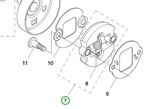 Husqvarna kuplung komplett 135R, 535RX, 535RXT fűkaszához robbantott ábra