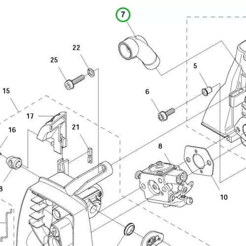 Husqvarna légcsatorna 135R, 535RX, 535RXT fűkaszához robbantott ábra