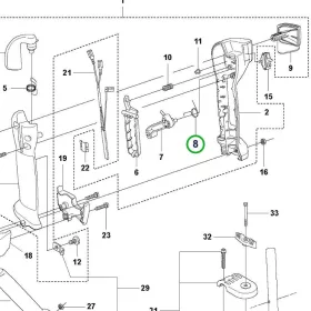 Husqvarna gázkar rugó 545F, 555FXT tisztítófűrészhez robbantott ábra