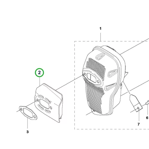 Husqvarna kipufogó tartólemez 555RXT, 555FXT fűkaszához robbantott ábra