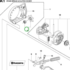 Husqvarna feszítőkerék 435 II, 440 II, 445 II, 450 II láncfűrészhez robbantott ábra