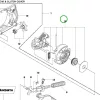 Husqvarna lefogató gomb 135, 140, 345, 435 láncfűrészhez robbantott ábra