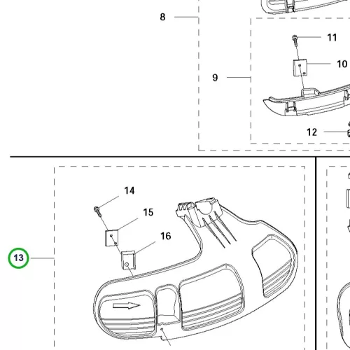 Husqvarna damilfej védő komplett 135R, 535RX, 535RXT fűkaszához robbantott ábra