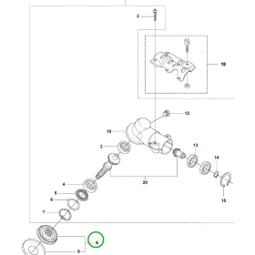 Husqvarna felső fedőtárcsa 333R, 335Rx, 343R, 355Rx fűkaszához robbantott ábra