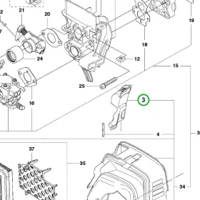 Husqvarna szivatókar 555RXT, 555FXT fűkaszához robbantott ábra