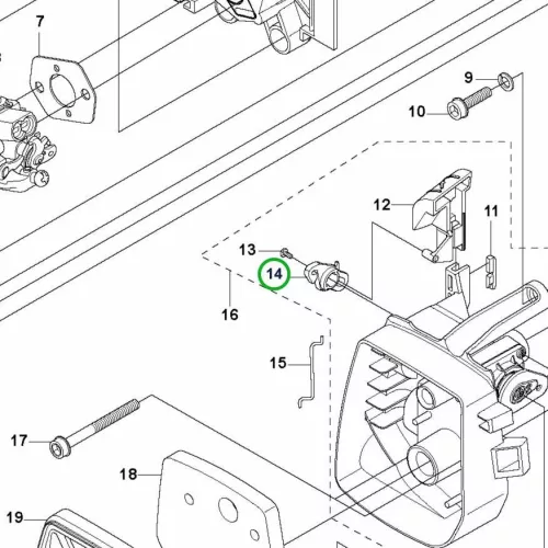 Husqvarna karburátor szivatókar 535RX, 535RXT fűkaszához robbantott ábra