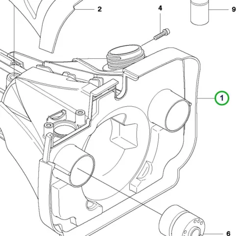 Husqvarna üzemanyagtartály 555RXT, 555FXT fűkaszához robbantott ábra