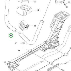 Husqvarna kormányrúd megmunkált 520iRX akkus fűkaszához robbantott ábra