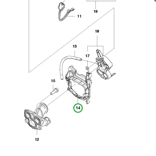 Husqvarna szigetelő fal 455, 460, 465 Rancher láncfűrészhez robbantott ábra