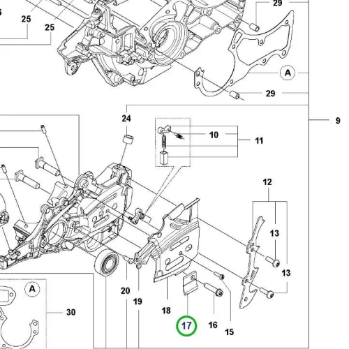 Husqvarna láncfogó 545 Mark II, 550 XP Mark II láncfűrészhez robbantott ábra