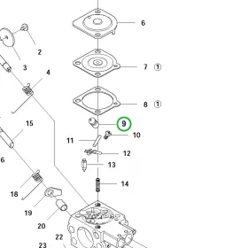 Husqvarna szívótorok szivatószeleppel 135R, 535RX fűkaszához robbantott ábra