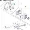 Husqvarna kipufogóvédő burkolat 135, 140, 435, 440 láncfűrészhez robbantott ábra