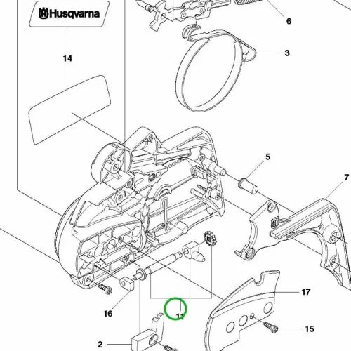 Husqvarna láncfeszítő csavar 435 II, 440 II, 445 II láncfűrészhez robbantott ábra