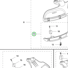 Husqvarna szórásvédő kupak 135R, 535RX, 535RXT, 543RS fűkaszához robbantott ábra