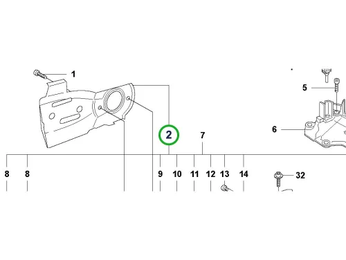 Husqvarna láncvezető újabb kivitel 346 XP, 353 láncfűrészhez robbantott ábra