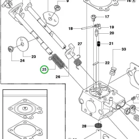 Husqvarna fojtószelep kar rugó 455, 460 Rancher láncfűrészhez robbantott ábra