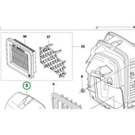 Husqvarna légszűrő fedél 555RXT, 555FXT fűkaszához robbantott ábra