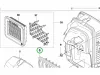 Husqvarna légszűrő 44 µm hálós 555RXT, 555FXT fűkaszához robbantott ábra